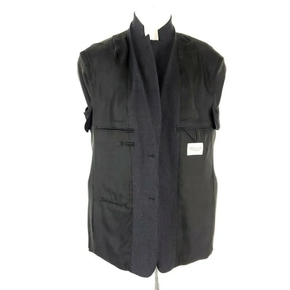 Pronto Uomo Lambswool‎ 2 Button Blazer 44R Gray Herringbone Sport Coat